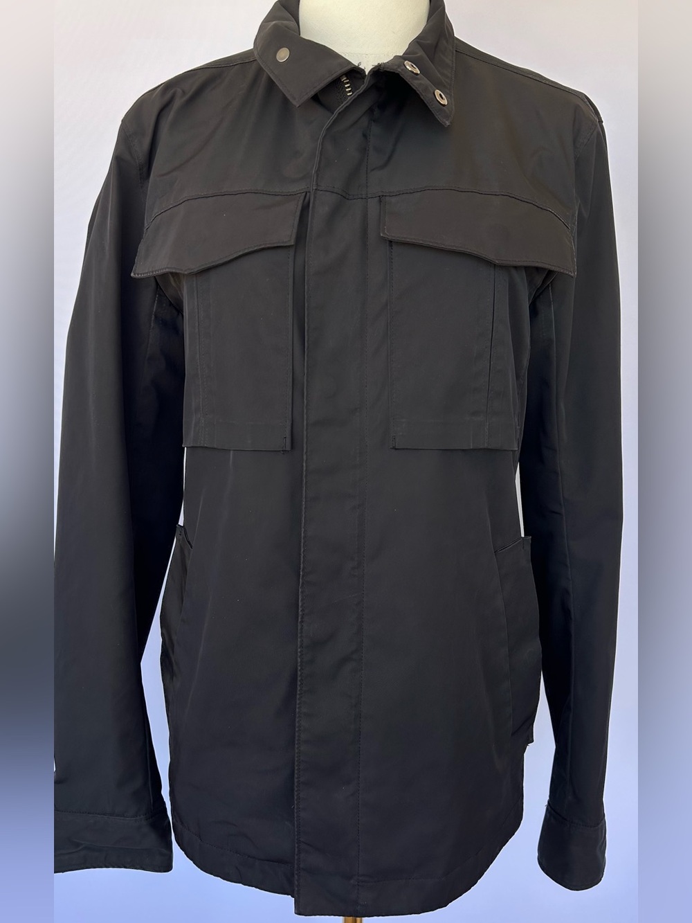 Theory Men’s Yost ‘n Fuel Field Jacket Ink Black Convertible‎ Collar Size Small